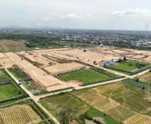 Simultaneous groundbreaking for land clearance of the high-speed railway project