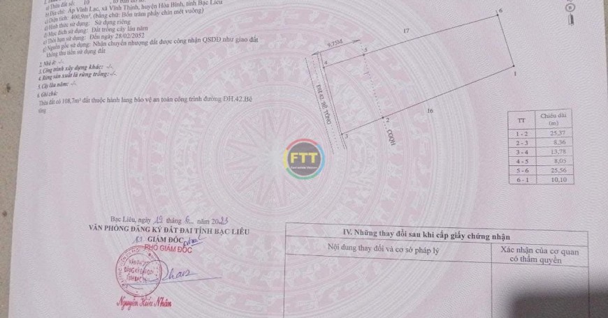 For sale Land  in Bac Lieu province, Vietnam! Have owner certificate, FTT Land zalo/hot 081.299.1003